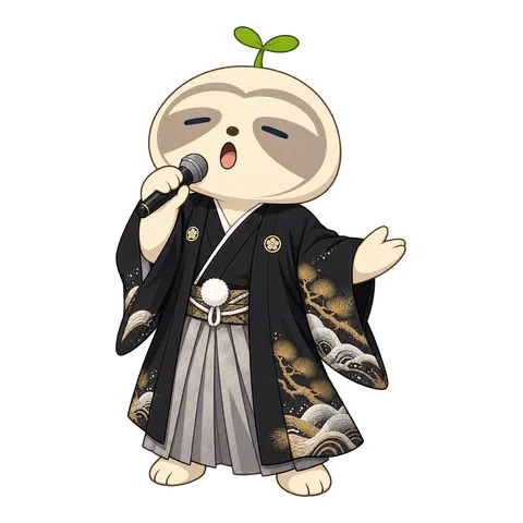 金の松模様で歌うなまコ