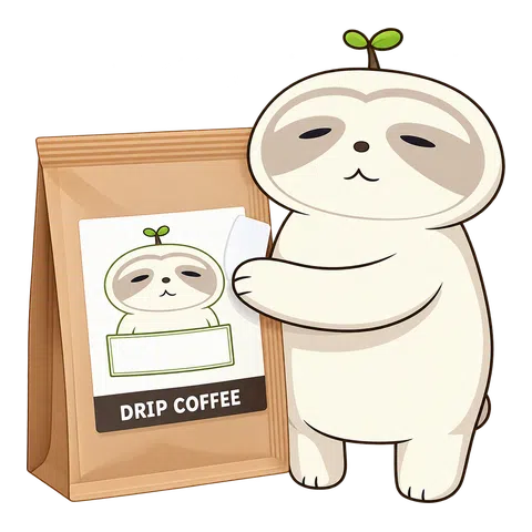 ドリップコーヒーを紹介するなまコ