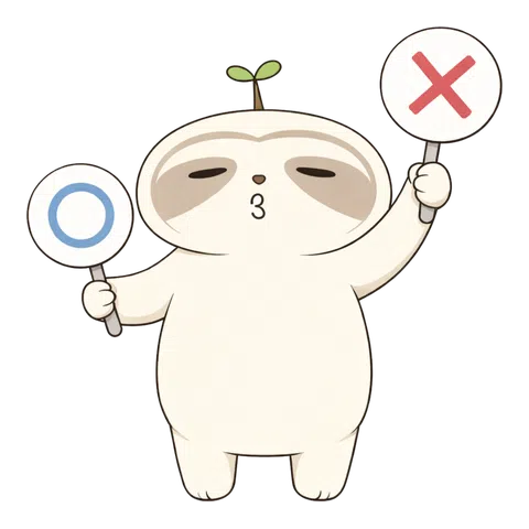 丸とバツを示すなまコ