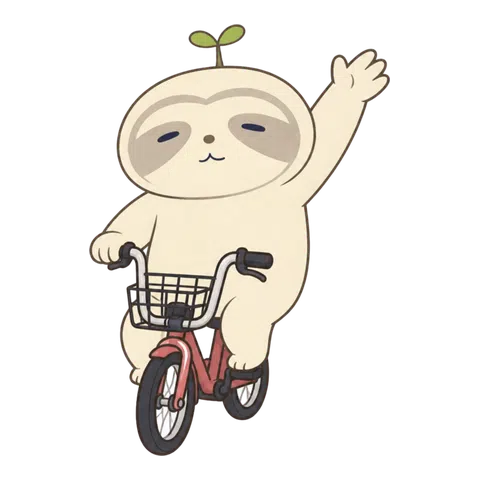 自転車で手を振るなまコ