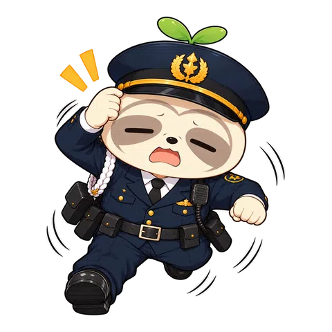 つまずく警察官のなまコ