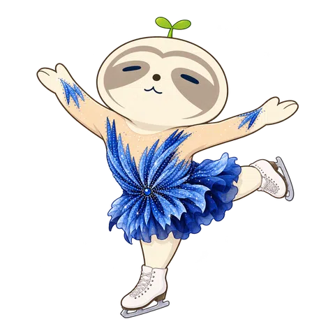 青い衣装でスケートするなまコ