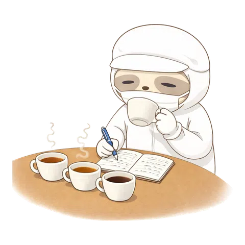 コーヒーを試飲するなまコ