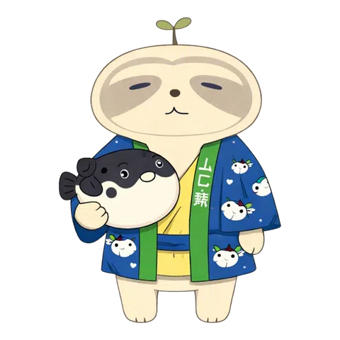 猫を抱くはっぴ姿のなまコ