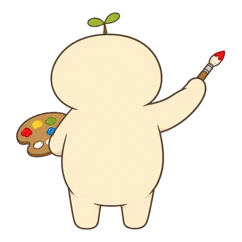 背中を向けて絵を描くなまコ