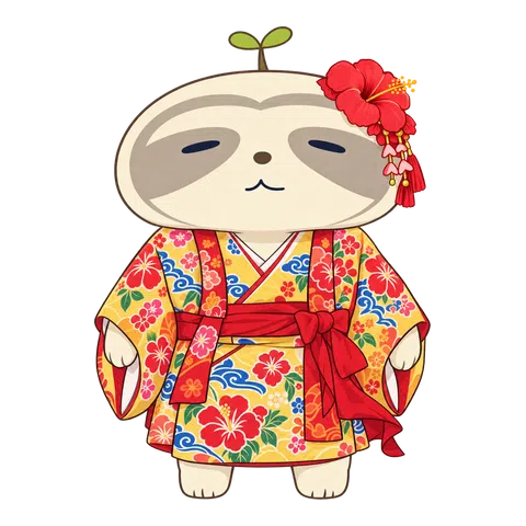 花柄の着物のなまコ