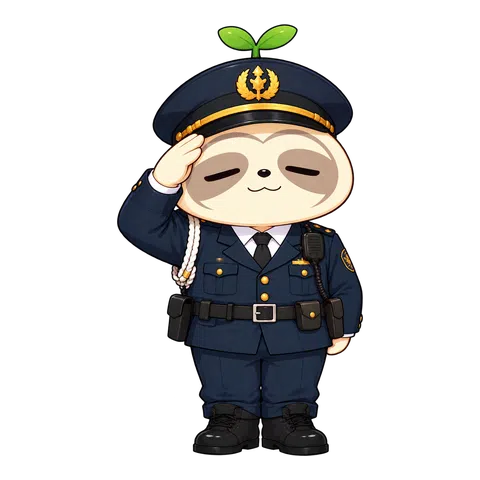 敬礼する警察官のなまコ