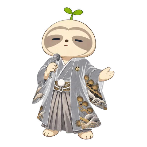 和装でマイクを持つなまコ