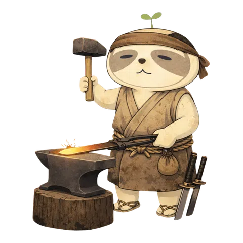 刀を鍛えるなまコ