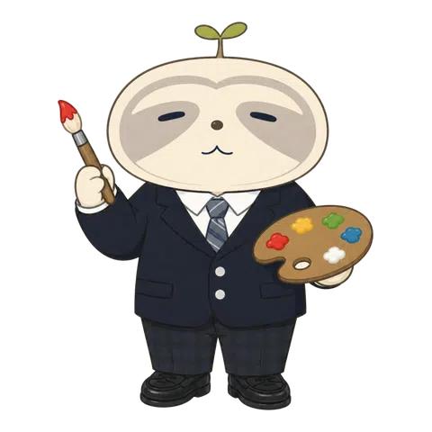 スーツで絵を描くなまコ