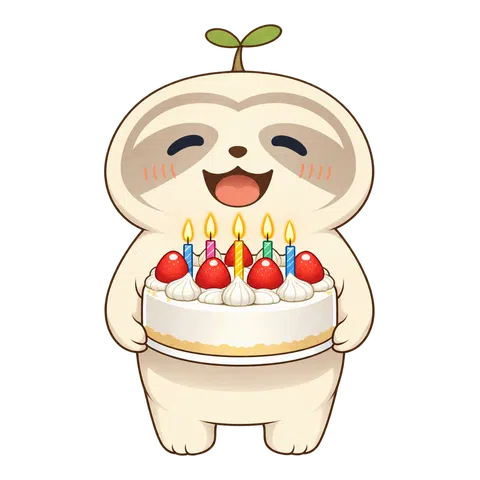 誕生日ケーキを持つなまコ