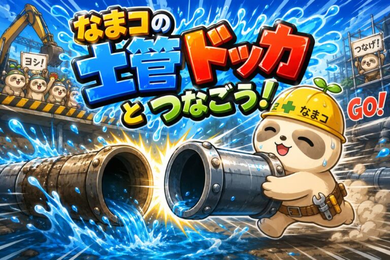 なまコが土管をつなぐ「なまコの土管ドッカとつなごう！」のゲーム画像